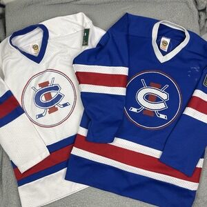 2 Vintage Cambridge Isanti‎ Hockey Jerseys Minnesota High School Hockey Sz Small